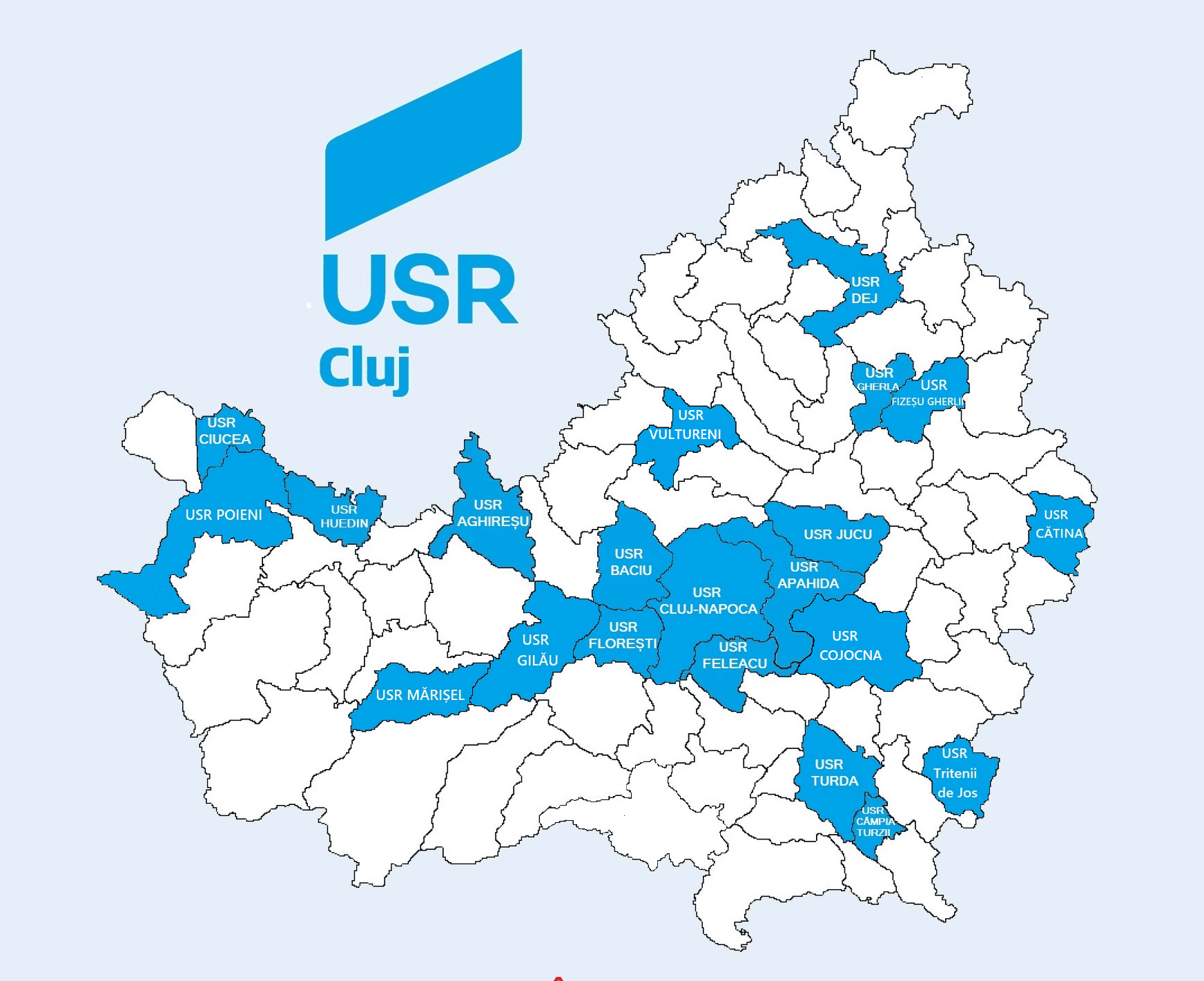 Harta filialelor USR Cluj